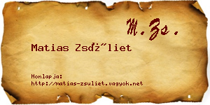Matias Zsüliet névjegykártya